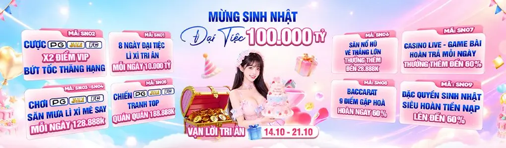 Sinh nhật VIPWIN - Đại Tiệc Tiền Thưởng